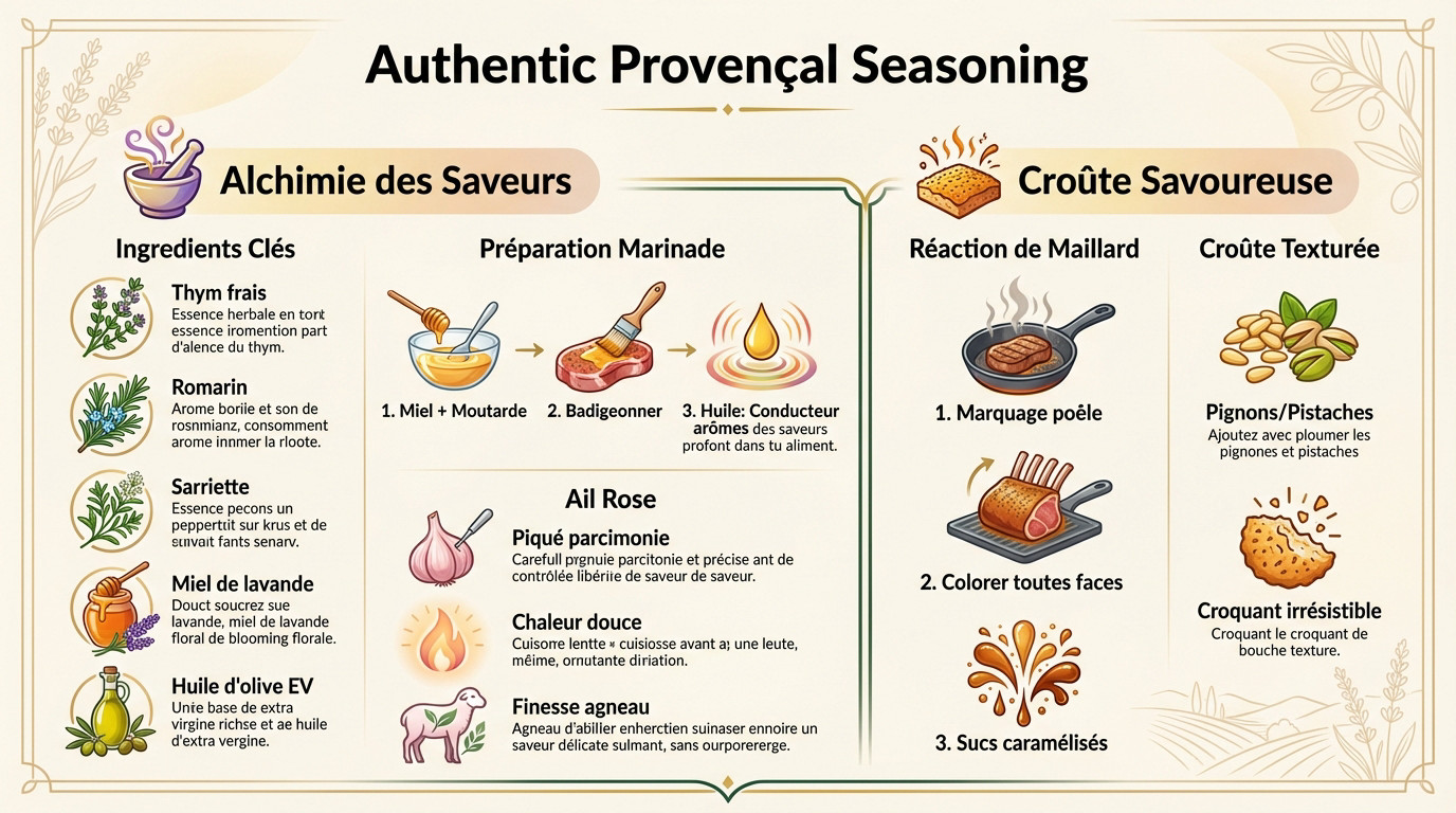 Gigot d'agneau rôti aux herbes de Provence et miel de lavande pour Pâques