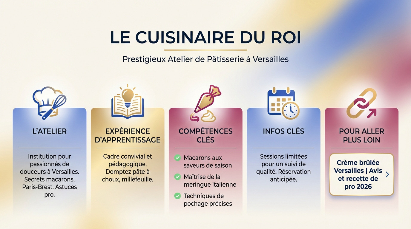 Atelier de pâtisserie créative au Cuisinaire du Roi à Versailles