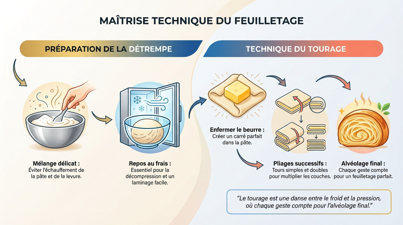 Technique professionnelle du tourage pour des croissants maison parfaits