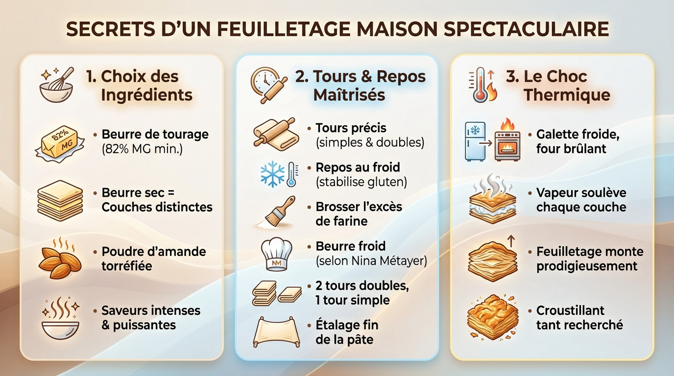 Technique de feuilletage professionnel pour une Galette des Rois croustillante